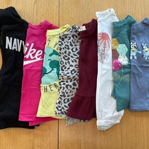 Lot of 8 Toddler Girl's Tops- Size 2T